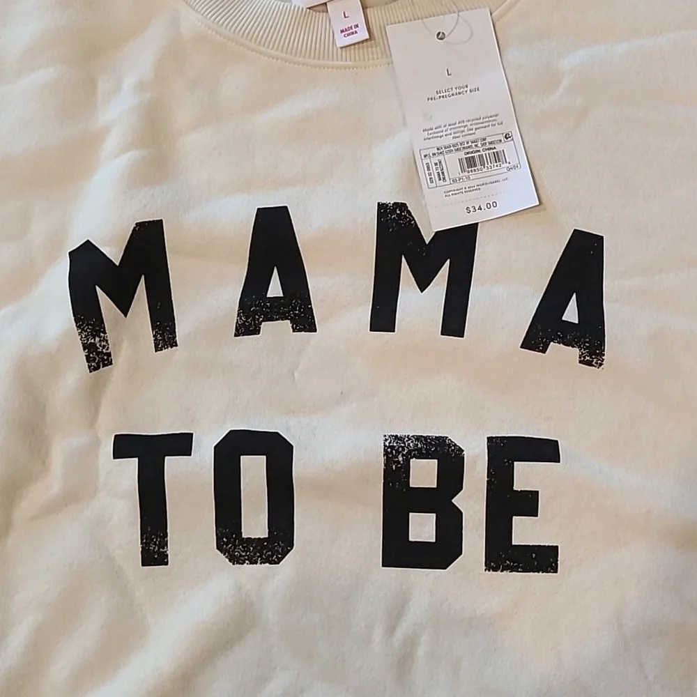 HOST PICK Isabel Cream 'Mama To Be' Sweatshirt Size Large - Picture 3 of 4